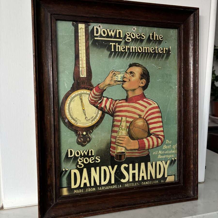 1920s Shop&rsquo;s Advertising Show Card - Dandy Shandy - Period Oak Frame