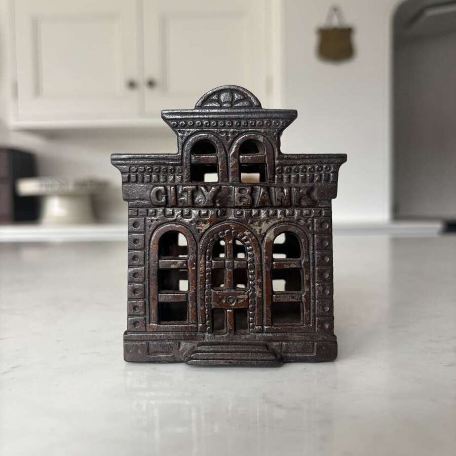 Victorian Cast Iron City Bank Money Box
