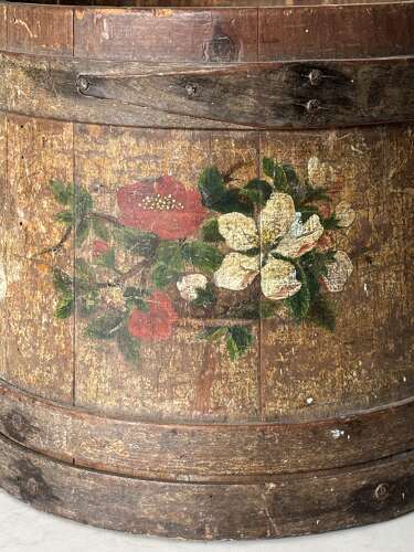 Late Victorian Coopered Flour Barrel - Lovely Original Paint