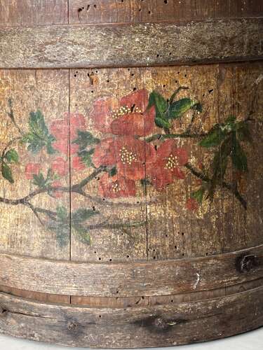 Late Victorian Coopered Flour Barrel - Lovely Original Paint