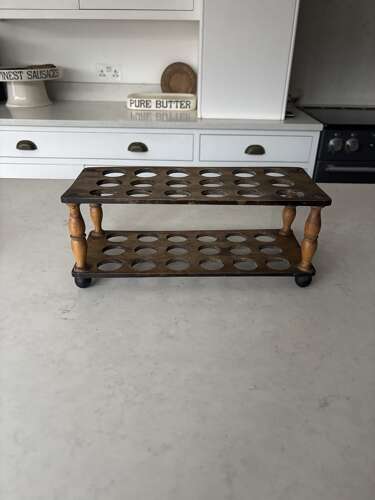 Late Victorian Treen Two Tier Egg Rack - Hold 3 Dozen Eggs