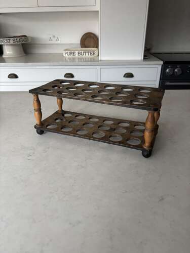 Late Victorian Treen Two Tier Egg Rack - Hold 3 Dozen Eggs