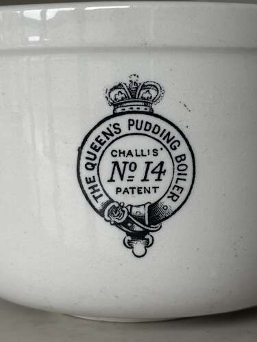 Edwardian White Ironstone The Queens Pudding Boiler No 14