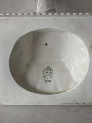 Early 20thC Large White China Column Candlestick