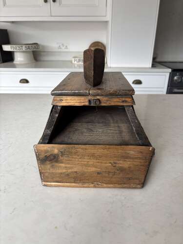 Edwardian Pine Shoe Shine Advertising Box - Berrys Boot Polish - Great Enamel Signs