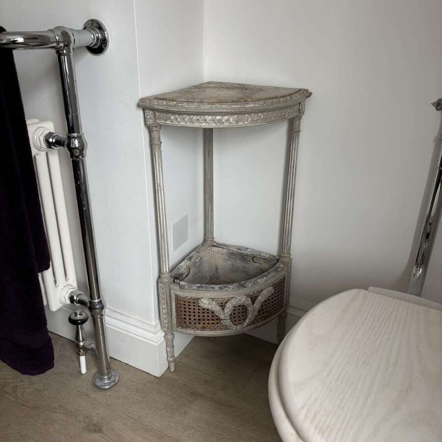 Victorian French Marble Top Corner Table - Jardiniere - Removeable Liner