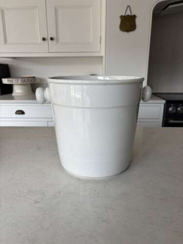 Edwardian White Ironstone Pail - Perfect Wine Champagne Cooler