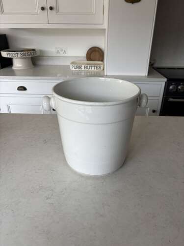 Edwardian White Ironstone Pail - Perfect Wine Champagne Cooler