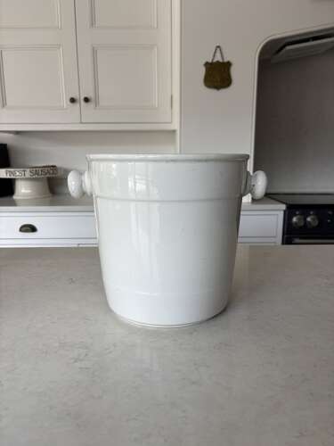 Edwardian White Ironstone Pail - Perfect Wine Champagne Cooler