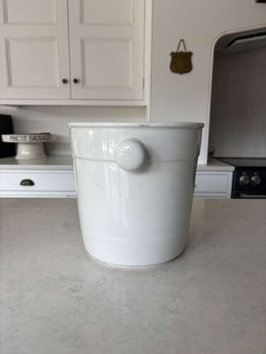 Edwardian White Ironstone Pail - Perfect Wine Champagne Cooler