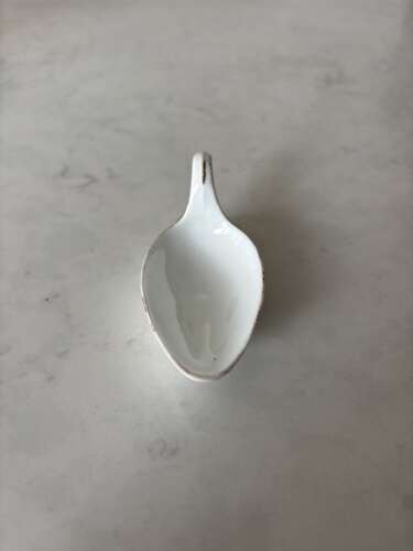 Victorian White China Medicine Spoon - Mint Condition