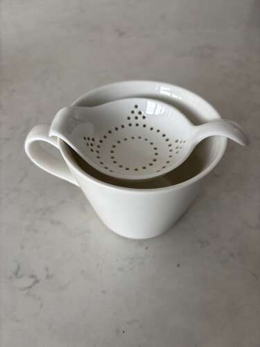 Early 20th Century White Tea Strainer - Mint Condition