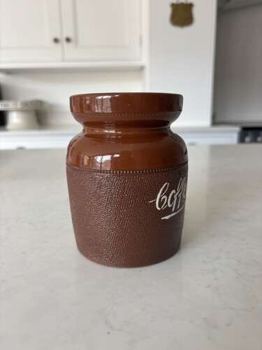 1960s Langley Kitchen Storage Jar with Orginal Lid - Coffee