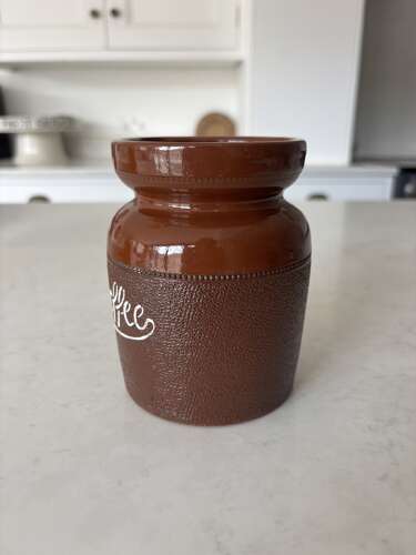 1960s Langley Kitchen Storage Jar with Orginal Lid - Coffee