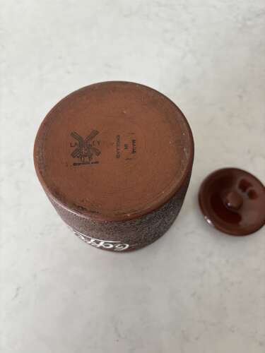 1960s Langley Kitchen Storage Jar with Orginal Lid - Coffee