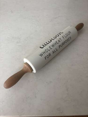 Edwardian Advertising Ironstone Rolling Pin - Allinson Wholemeal Flour