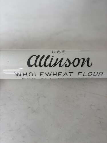 Edwardian Advertising Ironstone Rolling Pin - Allinson Wholemeal Flour