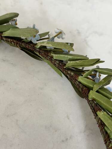 1920s Hand Made Forget Me Not Wreath Hanging