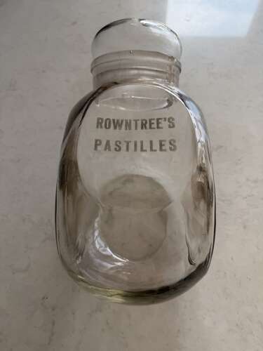Early 20thC Rare Shape Glass Shop’s Advertising Jar - Rowntrees Pastilles