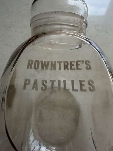 Early 20thC Rare Shape Glass Shop’s Advertising Jar - Rowntrees Pastilles