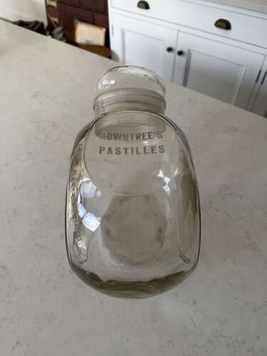 Early 20thC Rare Shape Glass Shop’s Advertising Jar - Rowntrees Pastilles