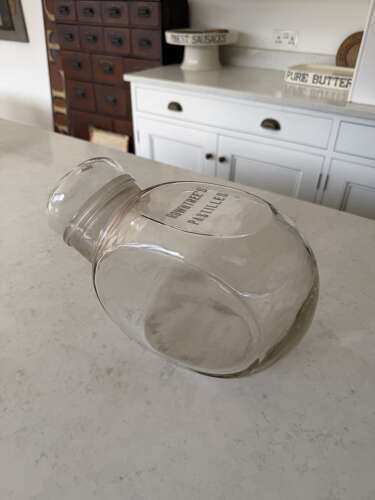 Early 20thC Rare Shape Glass Shop’s Advertising Jar - Rowntrees Pastilles