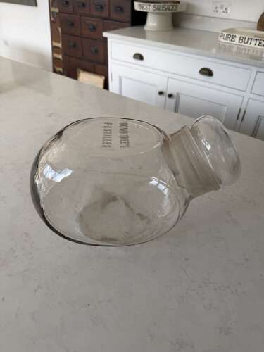 Early 20thC Rare Shape Glass Shop’s Advertising Jar - Rowntrees Pastilles
