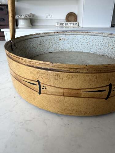 Late Victorian Toleware Drainer - Later Covered. Fantastic Original Paint.