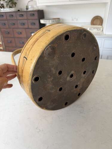 Late Victorian Toleware Drainer - Later Covered. Fantastic Original Paint.