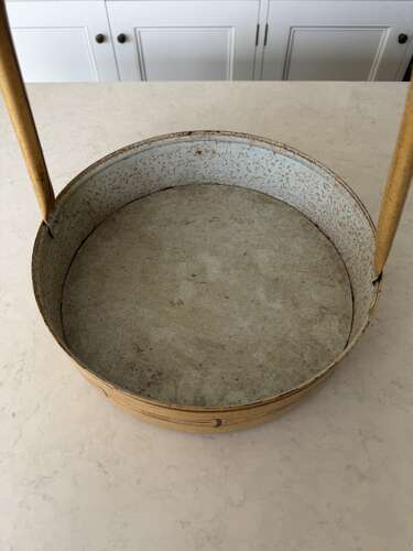 Late Victorian Toleware Drainer - Later Covered. Fantastic Original Paint.