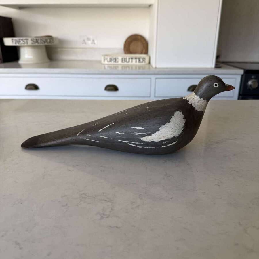 Early 20thC Decoy Pigeon in its Original Paint. Beak a/f