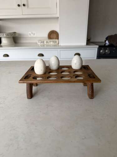 Victorian Edwardian Treen Single Tier Stacking Egg Rack - One Dozen Eggs