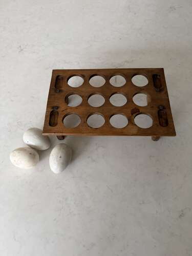 Victorian Edwardian Treen Single Tier Stacking Egg Rack - One Dozen Eggs