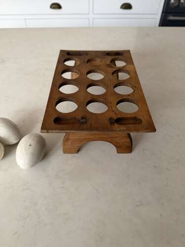 Victorian Edwardian Treen Single Tier Stacking Egg Rack - One Dozen Eggs