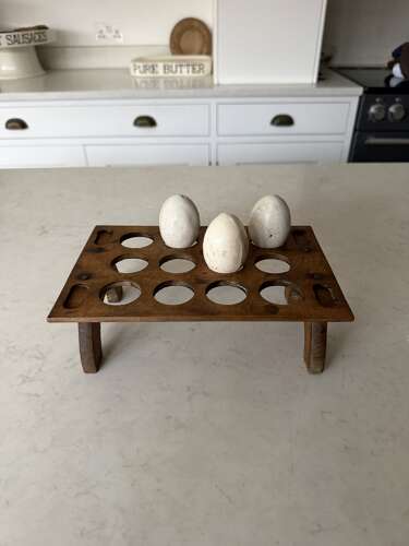 Victorian Edwardian Treen Single Tier Stacking Egg Rack - 12 or One Dozen Eggs