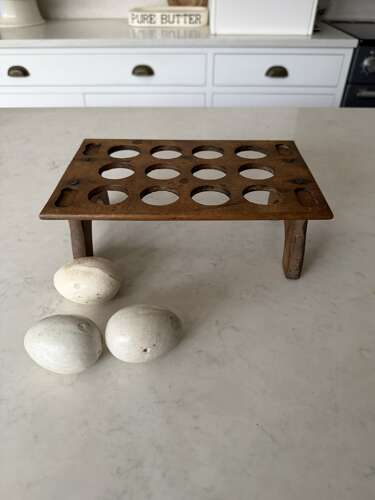 Victorian Edwardian Treen Single Tier Stacking Egg Rack - 12 or One Dozen Eggs