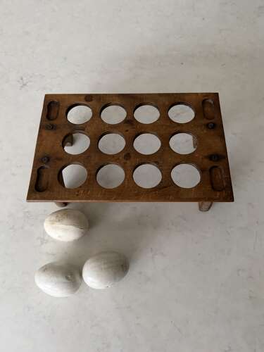 Victorian Edwardian Treen Single Tier Stacking Egg Rack - 12 or One Dozen Eggs