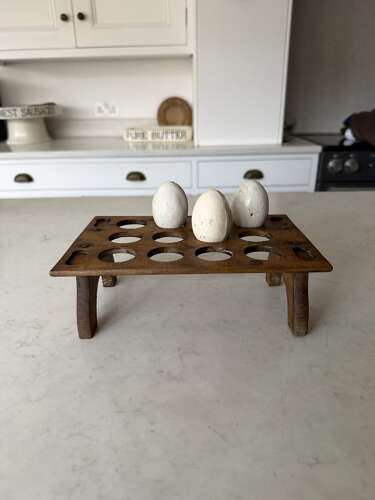 Victorian Edwardian Treen Single Tier Stacking Egg Rack - 12 or One Dozen Eggs