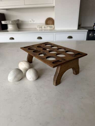 Victorian Edwardian Treen Single Tier Stacking Egg Rack - 12 or One Dozen Eggs