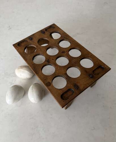 Victorian Edwardian Treen Single Tier Stacking Egg Rack - 12 or One Dozen Eggs