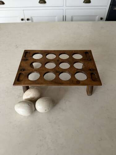 Victorian Edwardian Treen Single Tier Stacking Egg Rack - 12 or One Dozen Eggs