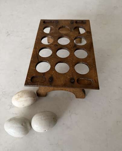 Victorian Edwardian Treen Single Tier Stacking Egg Rack - 12 or One Dozen Eggs