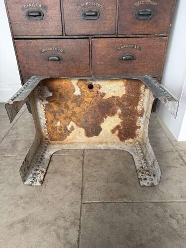 Mid Century Galvanised Tank with Rivetts - Made into Side Table