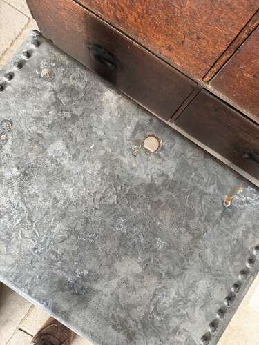 Mid Century Galvanised Tank with Rivetts - Made into Side Table