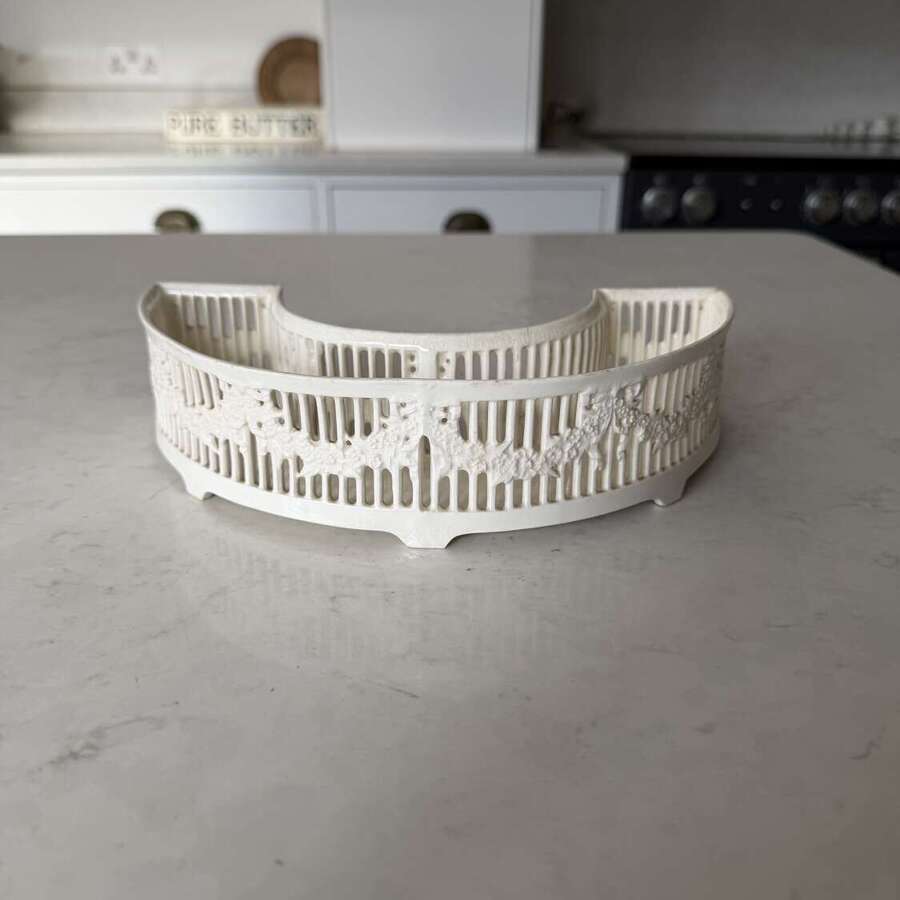 Late Victorian Creamware Piece - Floral Swags