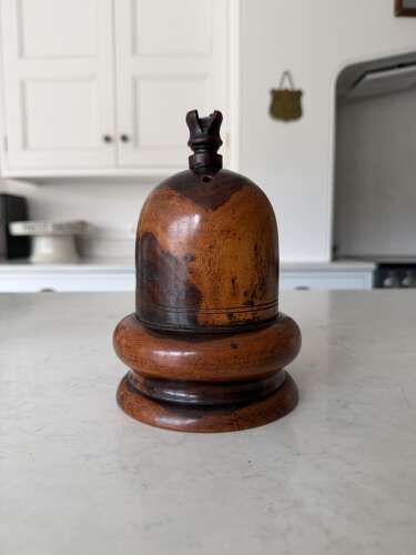 Rare Victorian c1830 Lignum Vitae Treen String Holder shaped as an Acorn