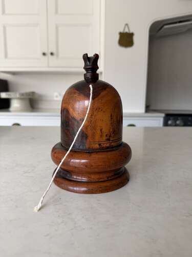 Rare Victorian c1830 Lignum Vitae Treen String Holder shaped as an Acorn