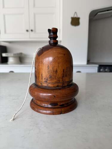 Rare Victorian c1830 Lignum Vitae Treen String Holder shaped as an Acorn