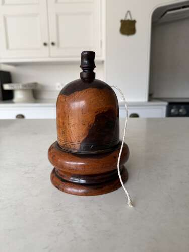 Rare Victorian c1830 Lignum Vitae Treen String Holder shaped as an Acorn
