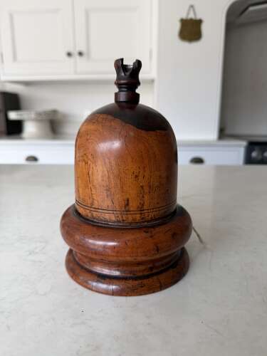 Rare Victorian c1830 Lignum Vitae Treen String Holder shaped as an Acorn